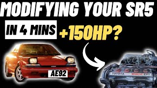 Modifications to do on your Ae92 SR5 Mod your 4AF4AFE 19881992 Toyota Corolla [upl. by Esimorp137]