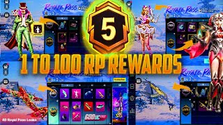 A5 ROYAL PASS  1 TO 100 RP REWARDS  ACE 5 ROYAL PASS LEAKS  A5 ROYAL PASS PUBG MOBILEBGMI 🔥 [upl. by Hodgkinson142]