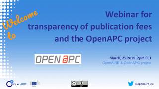 Webinar about transparency of publication fees and the OpenAPC project [upl. by Peterec]