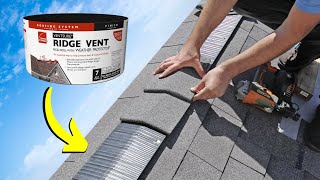 How to Install a Ridge Vent  Shingle Roof Install Guide [upl. by Alemap]