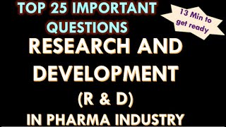 Research and development in pharmaceutical industry I R and D department Interview questions answers [upl. by Concordia494]