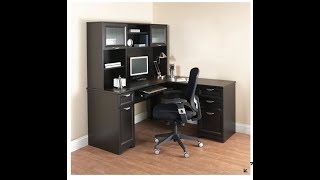 Review on Realspace® Magellan Collection LShaped Desk Espresso [upl. by Aerdnod]