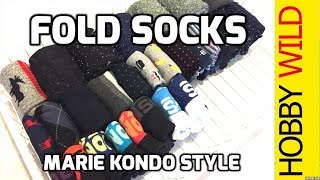 HOW TO FOLD SOCKS  MARIE KONDO METHOD [upl. by Ohce]