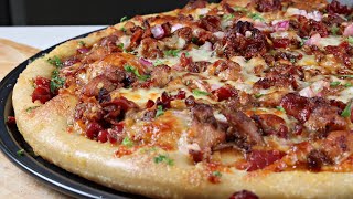 The Most Mouthwatering LOADED BBQ Chicken Pizza [upl. by Ethelred206]