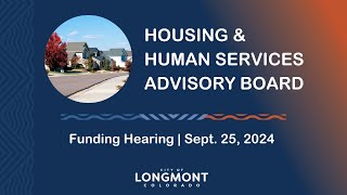 Longmont Human Services Funding Hearing Pt 1 Education and Skill Building  Sept 25 2024 [upl. by Mariko]