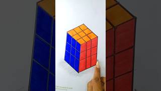 Very Easy Rubixs Cube 3d painting 🖌️🎨 step by step Tutorial [upl. by Evod118]