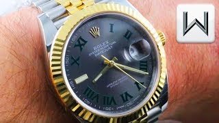 Rolex Datejust 41 Wimbledon Dial Dark Rhodium Rolesor Steel Gold 126333 Luxury Watch Review [upl. by Eonak696]