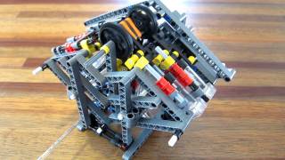 Lego pneumatic engine  camless W6 sliders [upl. by Kerman]