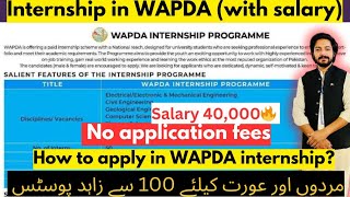 WAPDA internship for fresher  WAPDA internship with salary SNO RECORD [upl. by Johnna234]