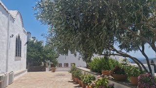 Patmos Greece  Medieval Town of Chora Windmills Monastery etc [upl. by Ulda]