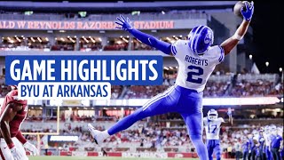 BYU Football vs Arkansas Highlights  2023 [upl. by Aicemat378]