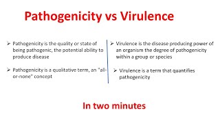 Pathogenicity vs Virulence  Differences between Pathogenicity and virulence [upl. by Ahseetal]