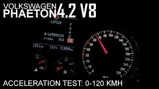 VW Phaeton 42 V8  0120 kmh acceleration test  by Kober [upl. by Srednas]