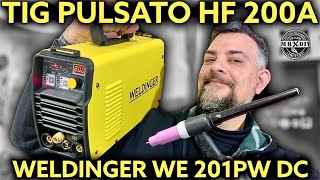 Saldatrice a tig pulsato 200A 2T e 4T Weldinger EW 201PW DC HF Saldatrice inverter tig e elettrodo [upl. by Coppinger]