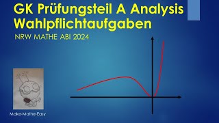 GK Prüfungsteil A Mathe Abi Klausur NRW 2024 Wahlpflichtaufgaben Analysis [upl. by Va]