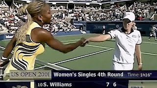 Serena Williams vs Justine Henin 2001 US Open R4 Highlights [upl. by Melinda]