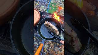 Steak 🥩🤤 cooking outdoorcooking food bbq steak [upl. by Eelydnarb979]