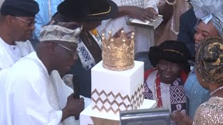 OLUSEGUN OBASANJO AND KASHIM SHETTIMA CELEBRATE OBA SIKIRU ADETONA AWUJALE 90th YEAR BIRTHDAY [upl. by Zzaj531]