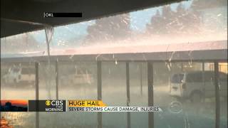 Severe hail storm hits Oklahoma City [upl. by Kevina]