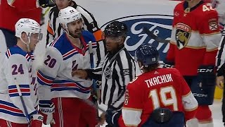 Chris Kreider Throws Matthew Tkachuks Mouth Guard [upl. by Rowley441]