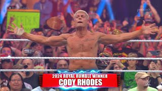 WWE Mens Royal Rumble 2024 Match CM Punk Vs Cody Rhodes Wins Royal Rumble [upl. by Newnorb487]