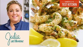 How to Make Grilled Shrimp with Spicy Lemon Garlic Sauce  Julia At Home [upl. by Pega]