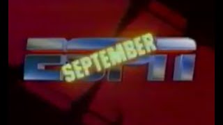 1985 ESPN September PROMO amp COMMERCIALS Part 1 – NCAA Halftime AWA Wrestling Inside Baseball [upl. by Hamer205]