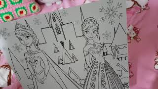 Malvorlagen zum Ausmalen🌈 für Kinder👫 Eiskonigin Ausmalbilder Coloring Paint Set Anna Elsa Frozen [upl. by Trudi]