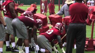 Watch Alabamas defensive line run intense drills [upl. by Tien]