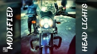 Modified Headlight for Royal Enfield HIMALAYAN  Spidy Moto CREE LED DRL Black Halo Projector  ES [upl. by Ochs257]