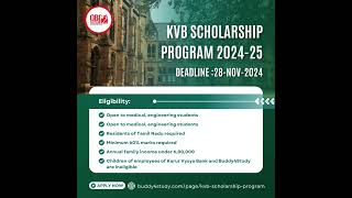 KVB Scholarship Program 202425 [upl. by Htedirem414]