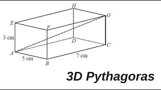 How to work out 3D Pythagoras GCSE maths question 2 [upl. by Devondra]