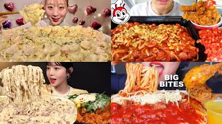 ASMR Pasta Mukbang Compilation  Creamy Pasta Asmr  Satisfying eating sounds [upl. by Eendys]