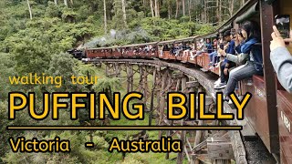 MELBOURNE  Puffing Billy Railway  Old Steam Train  Australia  Autumn 2023  Walking Tour [upl. by Anastatius]