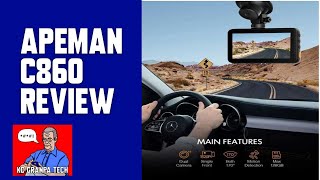 Apeman C860 dual dash Cam review and test 1520P [upl. by Lerej]