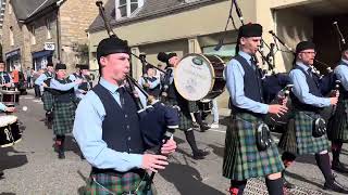 Pitlochry Highland Games Opening Parade Atholl Street [upl. by Aiz]