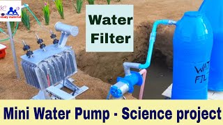 Water filter tank in few minutes  working project in few minutes  mini water pump in few minutes [upl. by Ateekal]