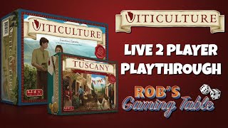 Viticulture Essential Edition with Tuscany Playthrough 2 Players [upl. by Maitilde15]