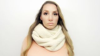 KNITTING TUTORIAL  BIG HERRINGBONE COWL [upl. by Annawat]