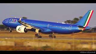 ITA Airways A330900 amazing sunrise landing at Rome FCO Airport [upl. by Eahsram]