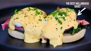 Eggs Benedict Recipe  The Best Hollandaise Sauce Ever [upl. by Idet]