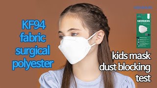 KF94  fabric  surgical  polyester face mask dust blocking test [upl. by Cymbre]