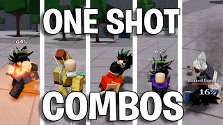 UPDATEDTRUE ONE SHOT COMBOS FOR EVERY CHARACTER Strongest battlegrounds [upl. by Lacagnia]