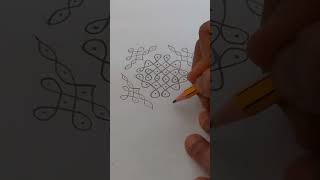 622 dots melikala muggu Easy side borders rangoli muggulu youtubeshorts [upl. by Annaeed]