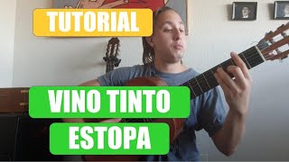 CÓMO TOCAR VINO TINTO EN GUITARRA  Tutorial con ACORDES  Estopa [upl. by Aicul]