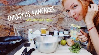 CHICKPEAS PANCAKES with avocado Quick and simple recipe Vegan snack [upl. by Nauht]