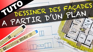 TUTO✏️ Comment dessiner les façades dune construction à partir dun plan🏠maison T4 carré 3 chambres [upl. by Cochrane]