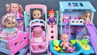 14Minutes Satisfying with Unboxing Blue Barbie house toyCute baby shower Playset ASMR  Review Toys [upl. by Highams]