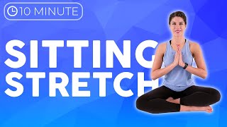 10 minute Seated Yoga Stretch 💙 UNWIND YOGA after work [upl. by Barboza]