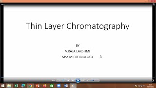 Thin Layer Chromatography in Tamil  TLC chromatography [upl. by Furiya]